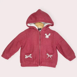 Sergent Major jacket pink knit hooded fleece lined size 6 months